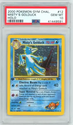 PSA 10 1st Edition Misty's Golduck 12/132 Gym Challenge Pokemon 2000 - Image 1