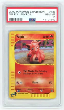 PSA 10 Vulpix Reverse Holo 136/165 Expedition Pokemon - POP 9 - Image 1