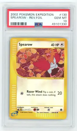 PSA 10 Spearow Reverse Holo 130/165 Expedition Pokemon - POP 5 - Image 1