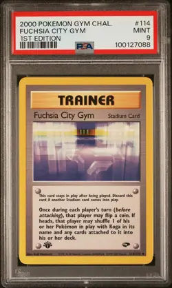 PSA 9 1st Edition Fuchsia City Gym Trainer Gym Challenge Pokemon 2000 - Image 1