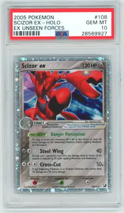 PSA 10 Scizor ex 108/115 EX Unseen Forces Pokemon 2005 - Image 1