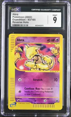 CGC 9 Abra Reverse Holo 93/165 Expedition - Image 1