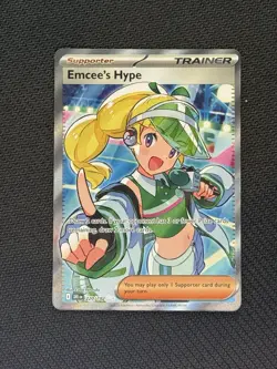 Emcee's Hype 220/182 Sv10: Destined Rivals Full Art Trainer Pokemon Card - Image 1