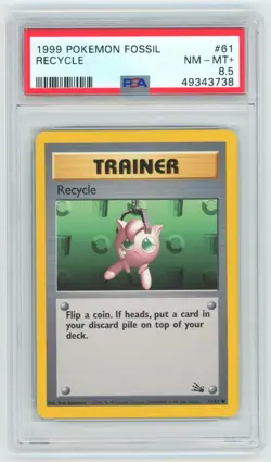 PSA 8.5 Recycle Trainer 61/62 1999-2000 Fossil Pokemon - Image 1