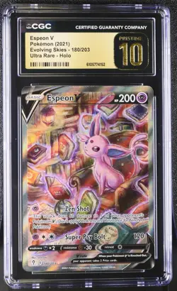 Pokemon CGC Pristine 10 Espeon V Ultra Rare 180/203 Evolving Skies - Image 1
