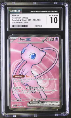 Pokemon CGC 10 Mew ex Ultra Rare Holo 193/165 Scarlet & Violet 151 - Image 1