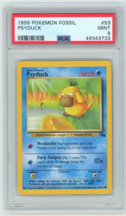 PSA 9 Psyduck 53/62 1999-2000 Fossil Pokemon - Image 1