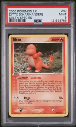 PSA 9 Ditto (Charmander) 37/113 Delta Species Pokemon 2005 - Image 1