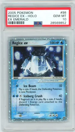 PSA 10 Regice ex 98/106 EX Emerald Pokemon 2005 - Image 1