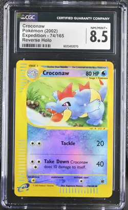 CGC 8.5 Croconaw Reverse Holo 74/165 Expedition Pokemon 2002 - Image 1
