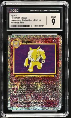 CGC 9 Hypno Reverse Holo 25/110 Legendary Collect. Pokemon 2002 - Image 1