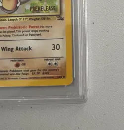 Aerodactyl 1st Edition RARE Prerelease POKEMON Card PSA 7 NM FOSSIL Holo 1/62 - Image 3
