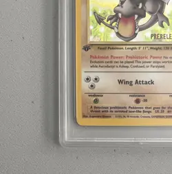 Aerodactyl 1st Edition RARE Prerelease POKEMON Card PSA 7 NM FOSSIL Holo 1/62 - Image 4