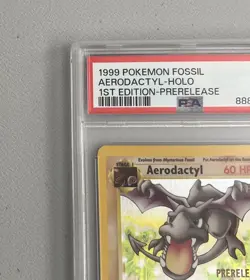 Aerodactyl 1st Edition RARE Prerelease POKEMON Card PSA 7 NM FOSSIL Holo 1/62 - Image 5