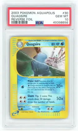PSA 10 Quagsire 30/147 Reverse Holo Aquapolis Pokemon 2003 - POP 13 - Image 1