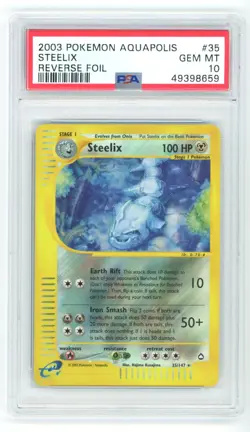 PSA 10 Steelix Reverse Holo 35/147 Aquapolis Pokemon 2003 - POP 15 - Image 1