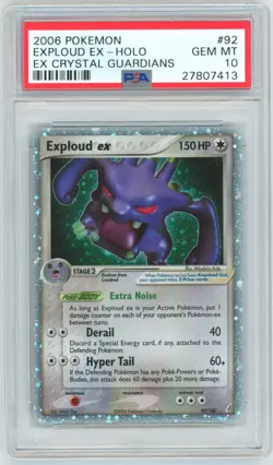 PSA 10 Exploud ex 92/100 EX Crystal Guardians Pokemon 2006 - Image 1