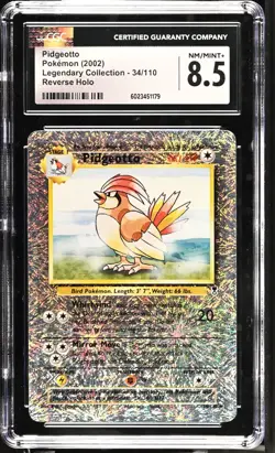CGC 8.5 Pidgeotto Reverse Holo 34/110 Legendary Collection Pokemon 2002 - Image 1