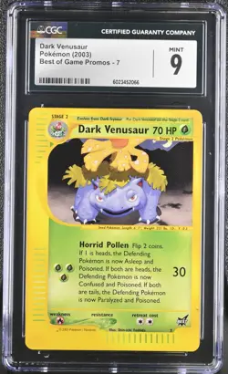 CGC 9 Dark Venusaur #7 Best of Game Promos Pokemon 2003 - Image 1