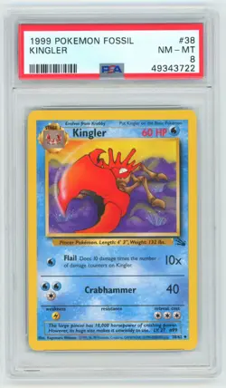 PSA 8 Kingler 38/62 1999-2000 Fossil Pokemon - Image 1