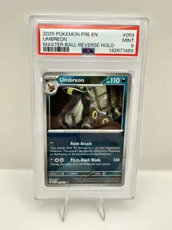 Umbreon 059/108 (Master Ball Pattern) Prismatic Evolution Pokemon PSA 9 - Image 1