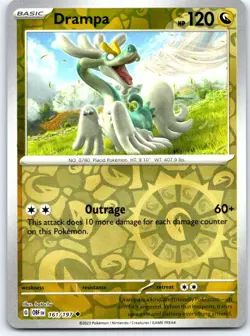 Drampa 161/197 Uncommon Obsidian Flames Pokemon Reverse Holo NM - Image 1
