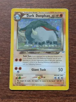 Pokemon TCG Dark Donphan Neo Destiny 3/105 Holo Rare - HP - Image 1