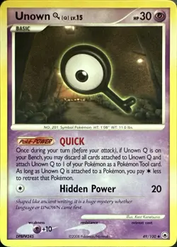 Unown [Q] 49/100 Uncommon Majestic Dawn Pokemon Lightly Played - Image 1