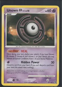 Unown [H] 29/106 Rare Great Encounters Pokemon Heavily Played - Image 1