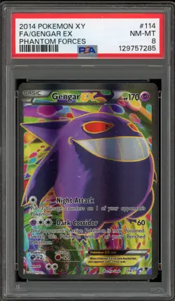 Pokemon Gengar EX XY Phantom Forces Full Art #114 PSA 8 - Image 1