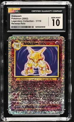 CGC 10 Gem Mint Alakazam Reverse Foil 1/110 Legendary Collect. (2002) - Image 1