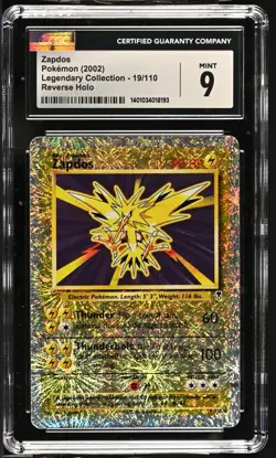 CGC 9 Mint Zapdos Reverse Foil 19/110 Legendary Collect. (2002) - Image 1