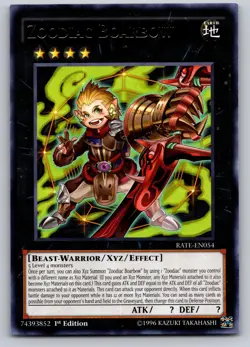 Zoodiac Boarbow RATE-EN054 Rare Raging Tempest Yu-Gi-Oh 1st Edition LP - Image 1