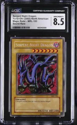 CGC 8.5 Serpent Night Dragon MRL-103 Magic Ruler Secret Rare Yu-Gi-Oh! 2002 - Image 1