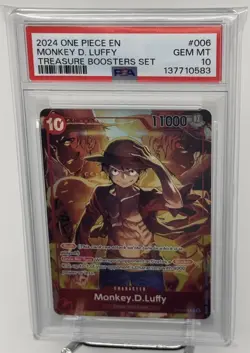 #006 MONKEY D. LUFFY TREASURE BOOSTERS SET PROMO PSA 10 2024 ONE PIECE - Image 1
