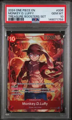 2024 ONE PIECE PROMOS TREASURE BOOSTERS SET #006 MONKEY D. LUFFY PSA 10 - Image 1
