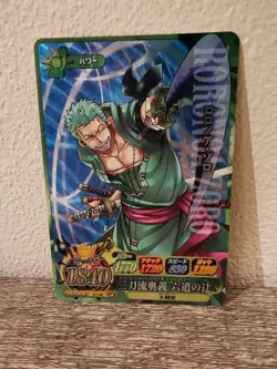 One Piece Bandai Miracle Battle- IC1 GR Rare Holo - Roronoa Zoro - Image 2