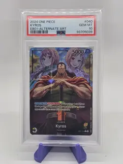 2024 ONE PIECE EB01-EXTRA BOOSTER -MEMORIAL COLL- ALTERNATE ART KYROS PSA 10 - Image 1