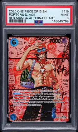 2025 ONE PIECE OP13-CARRYING ON HIS WILL #119 PORTGAS D. ACE PSA 9 - Image 1