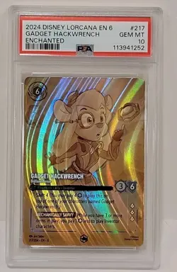 2024 Disney Lorcana Gadget Hackwrench Enchanted #d/204 PSA 10 Brilliant Bosun - Image 1