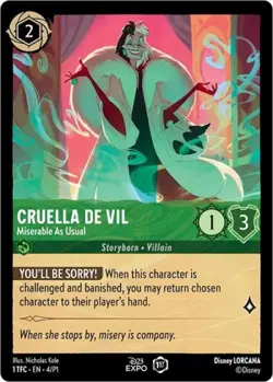 Lorcana Cruella de Vil - Miserable As Usual NM Holofoil D23 Promos - Image 1