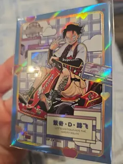 One Piece Collectible Trading Thick Card Stock Holo Foil Monkey D Luffy Supreme - Image 2