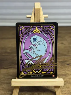 Pokai Gaku Mew Glossy Promo - Art Yeuh SIGNED Pokemon Custom Art Card - Image 1