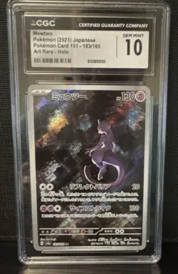 Pokemon TCG Sv2a: Pokemon Card 151 Mewtwo 183/165 Art Rare Holo CGC 10 Japanese - Image 1
