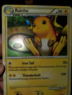 Raichu 10/123 Pokemon TCG Cracked Ice Holo Card Deck Exclusive HGSS Very LP - Image 5