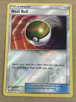 Nest Ball 123/149 Pokemon Reverse Holo SM Base Set Near Mint NM - Image 1