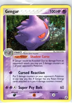 Gengar 5/92 Holo Rare Legend Maker Pokemon Holo Damaged Small Crease - Image 1