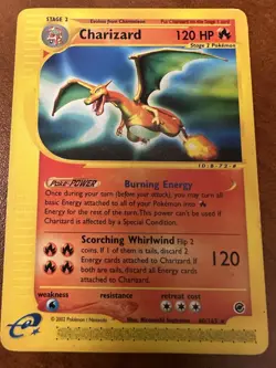 Nintendo Pokemon TCG Charizard 40/165 Expedition Base Set Rare Holo Eng 2002 - Image 1
