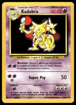 Kadabra 046/130 Vintage 2000 Base Set 2 Pokemon TCG LP - Image 1