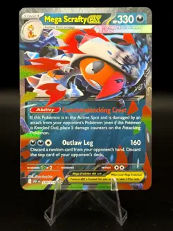 Mega Scrafty EX 135/217 Ascended Heroes Ultra Rare Holo Pokemon TCG Near Mint - Image 1